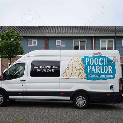 pooch parlor mobiele hondentrimsalon